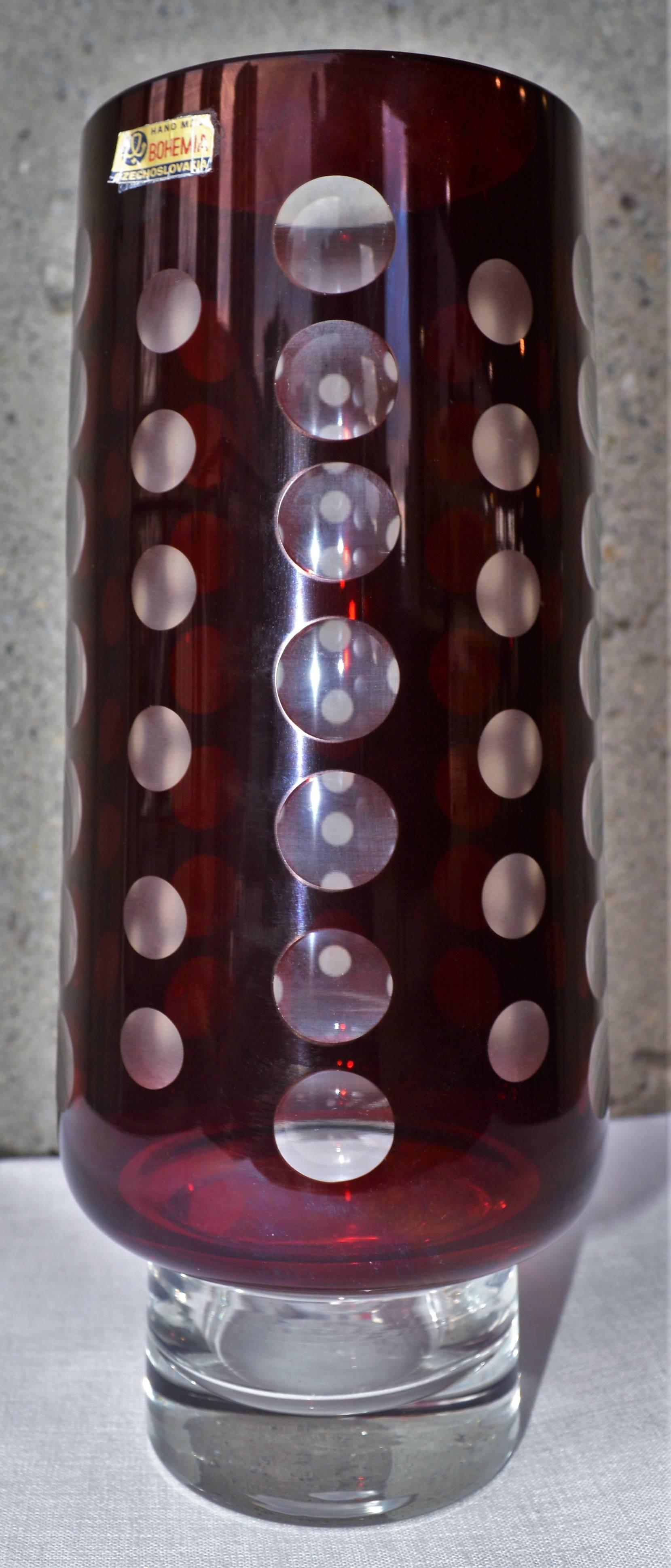 burgundy glass vase