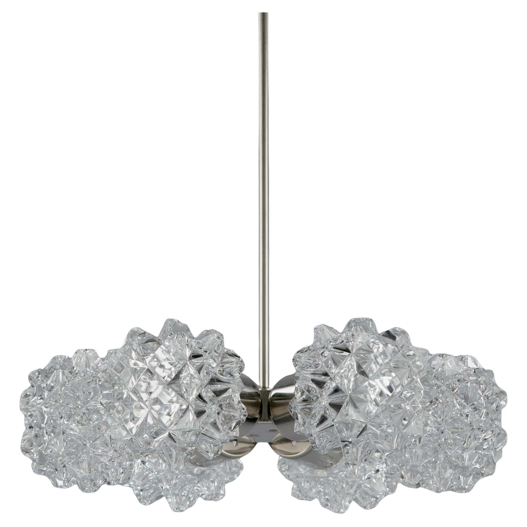 Lampadario ceco d'epoca in cristallo di Lustry Kamenický Šenov, circa anni '70