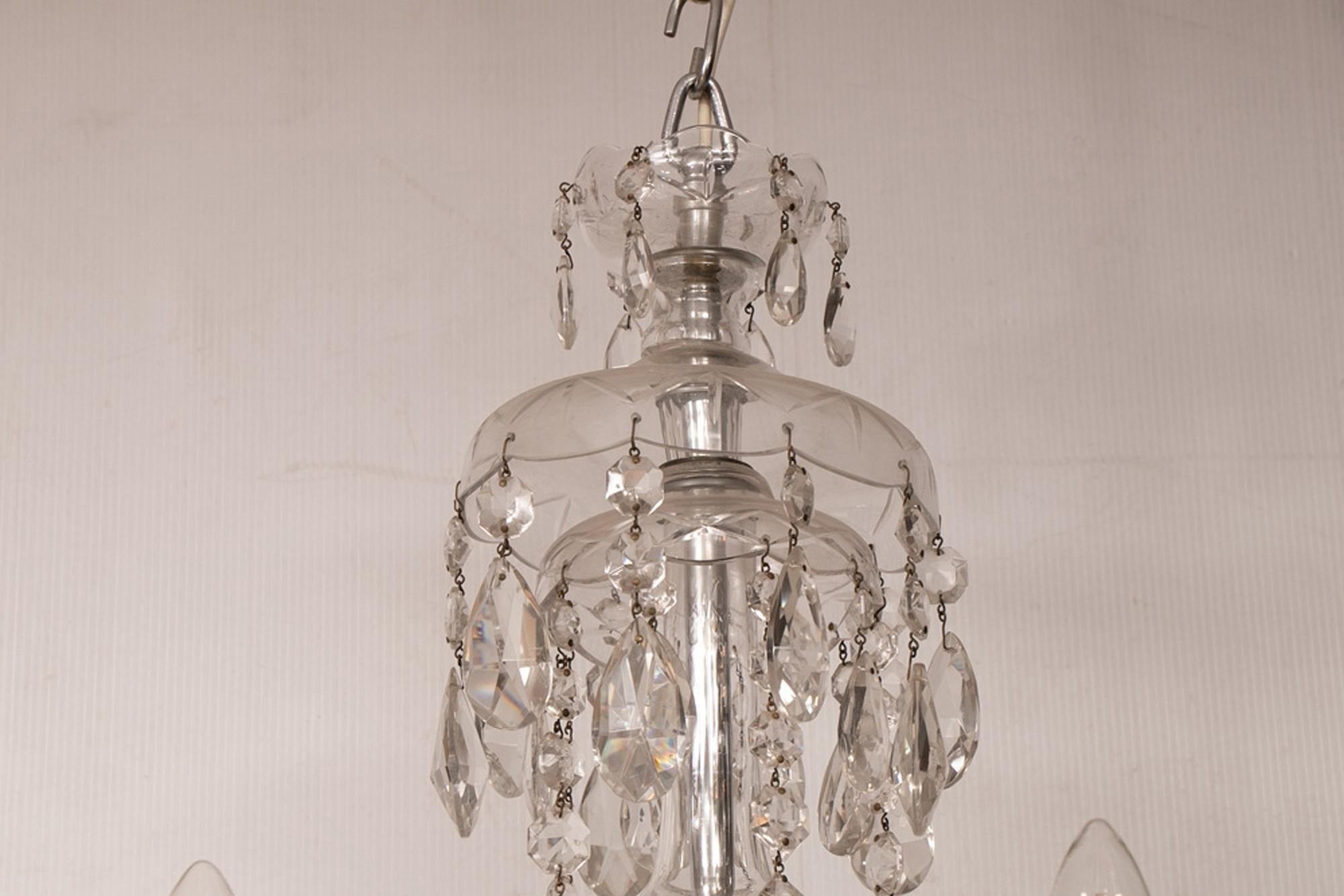 French Vintage Czech Chandelier, circa 1960 For Sale