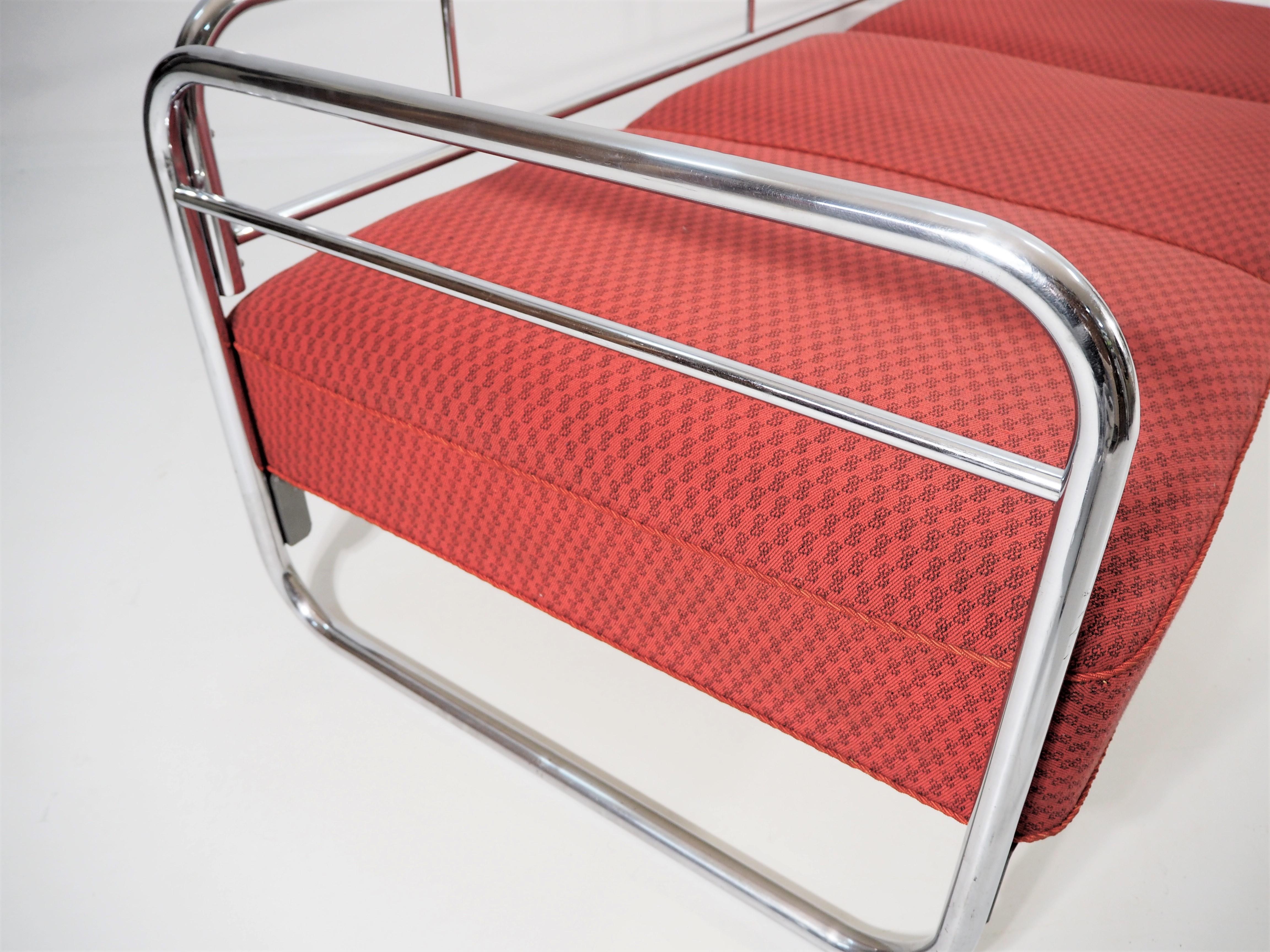 Vintage Czech Chrome Sofa by Robert Slezák for Slezák, 1950s For Sale 6