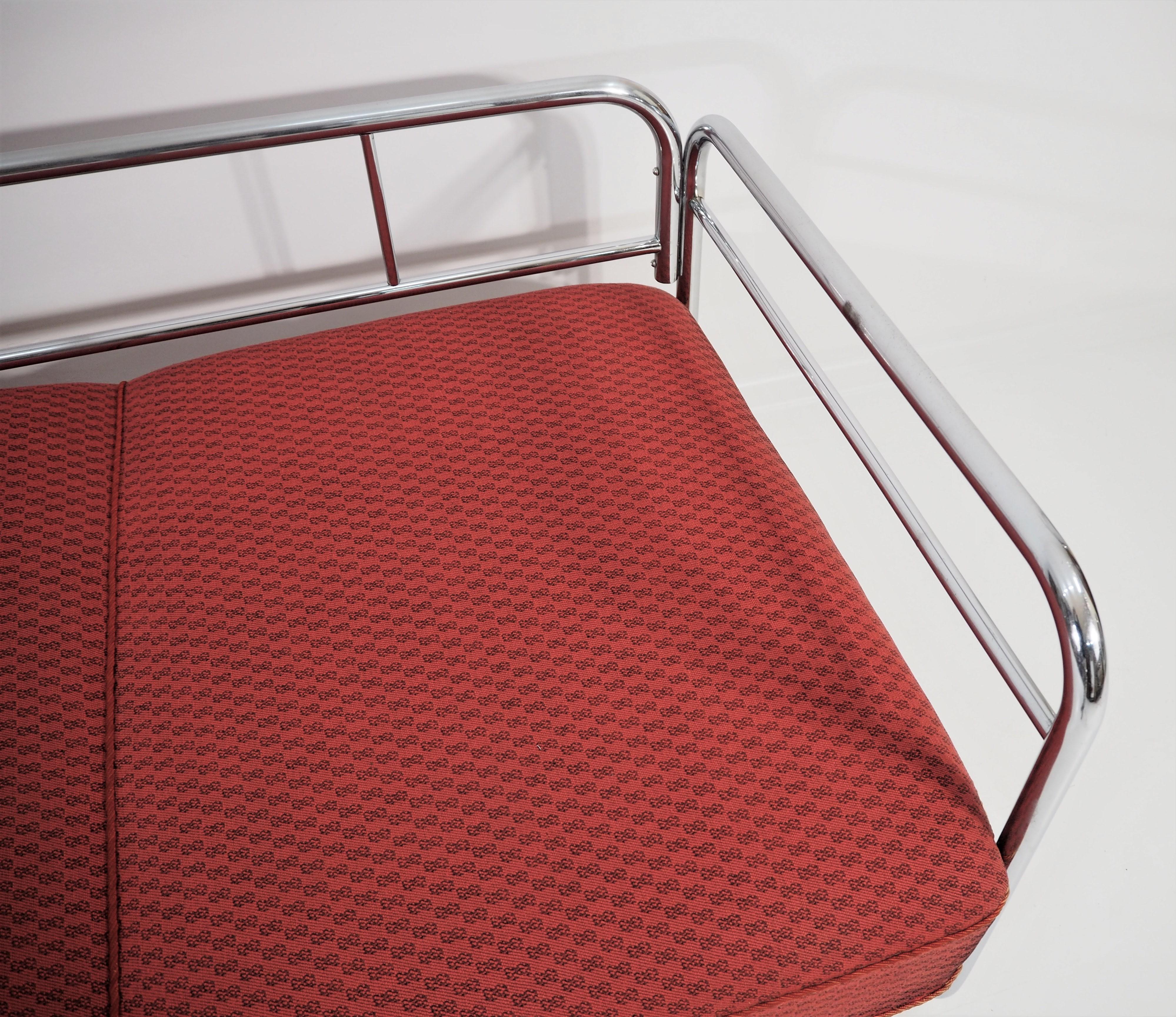 Vintage Czech Chrome Sofa by Robert Slezák for Slezák, 1950s For Sale 3