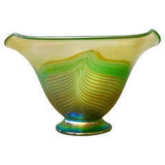 Vintage Czech Fusion Z Art Glass Bowl