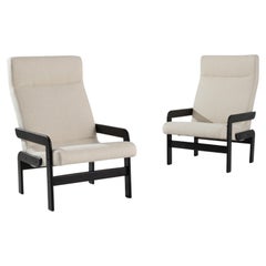 Vintage Czech Mid-Century Modern Armchairs, a Pair