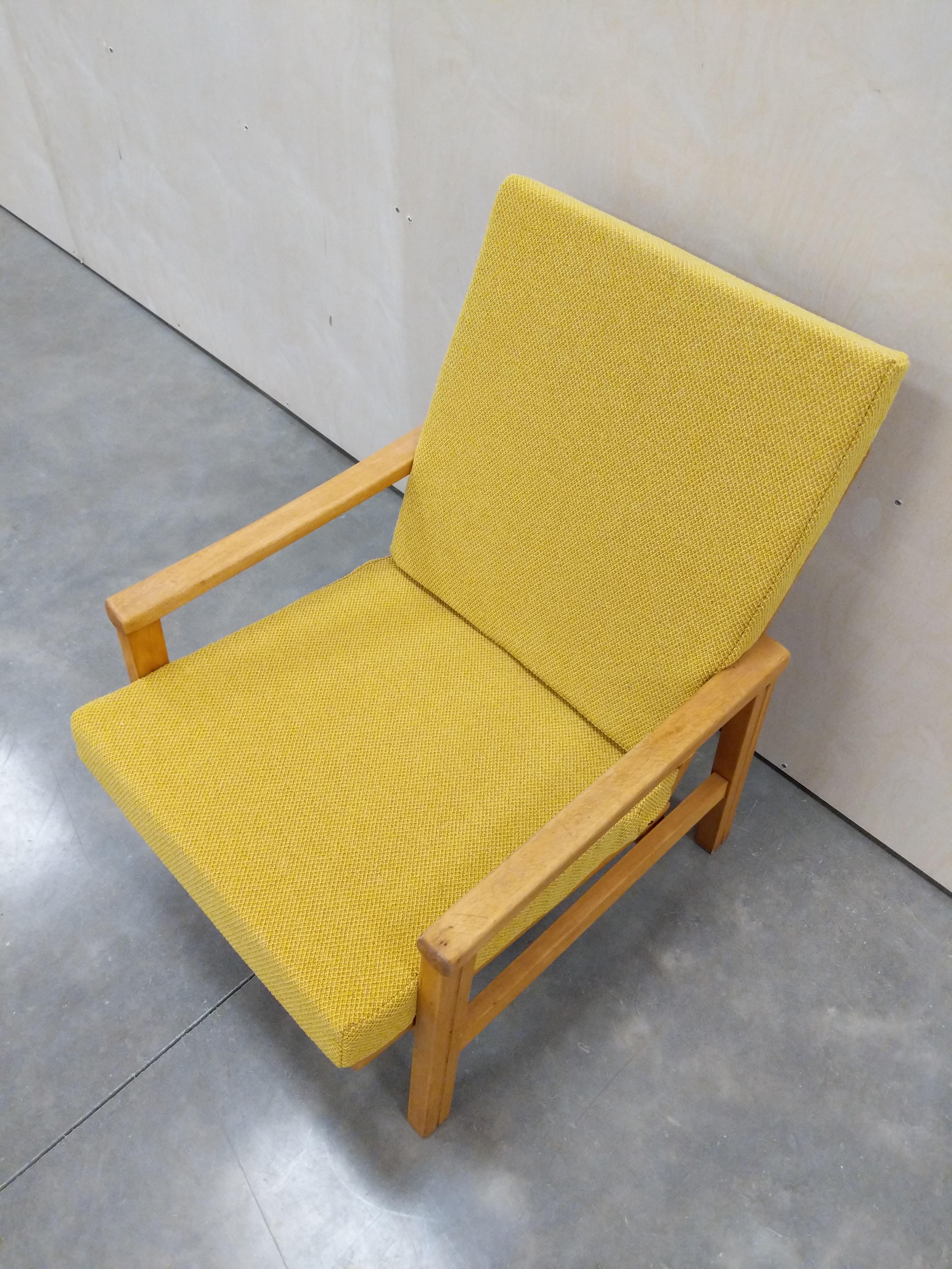Vintage Czech Mid Century Modern Lounge Chair For Sale 1