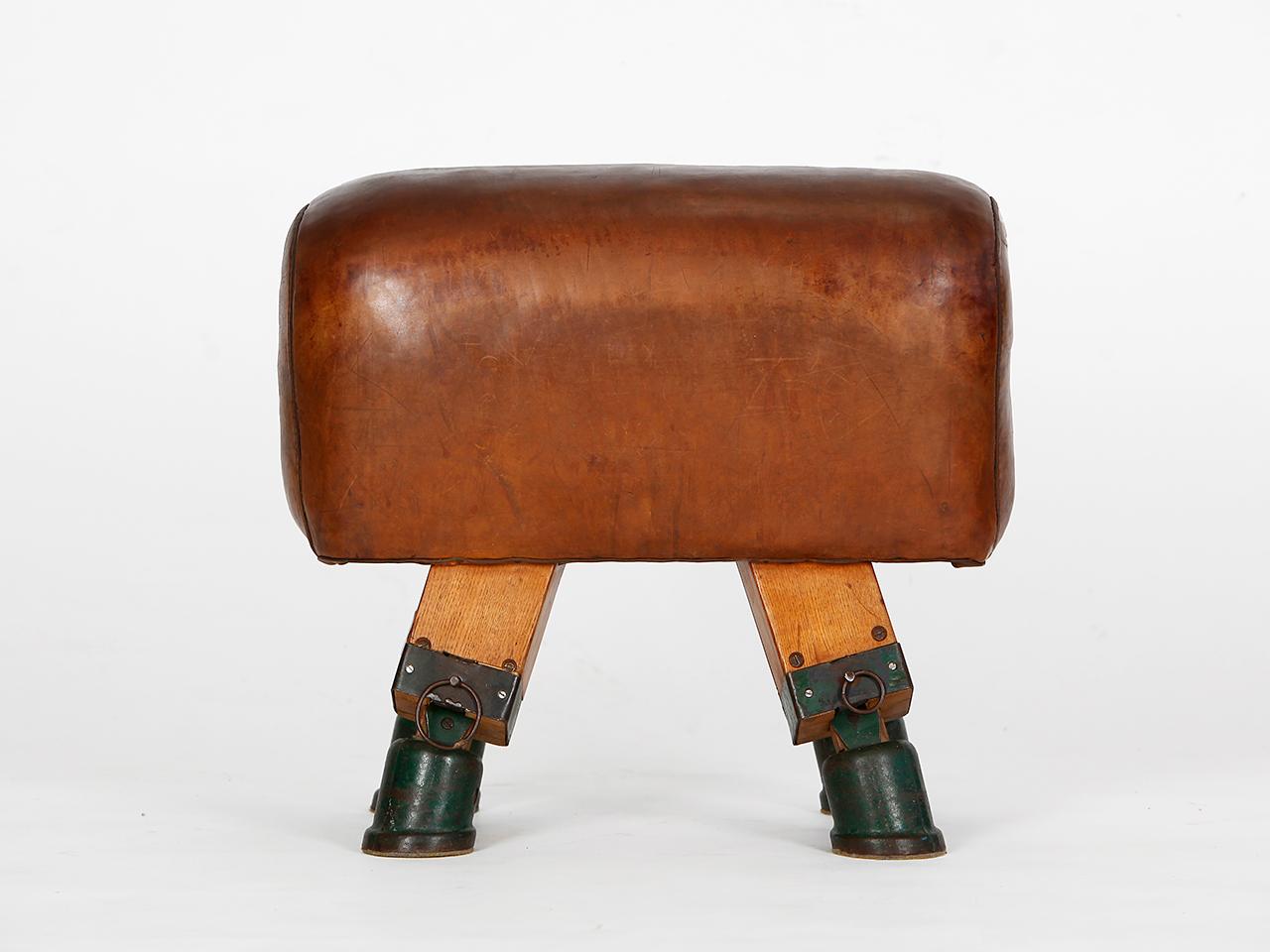 Vintage Czech Turnbock Gym Stool Bench, 1930s In Good Condition In Wien, AT