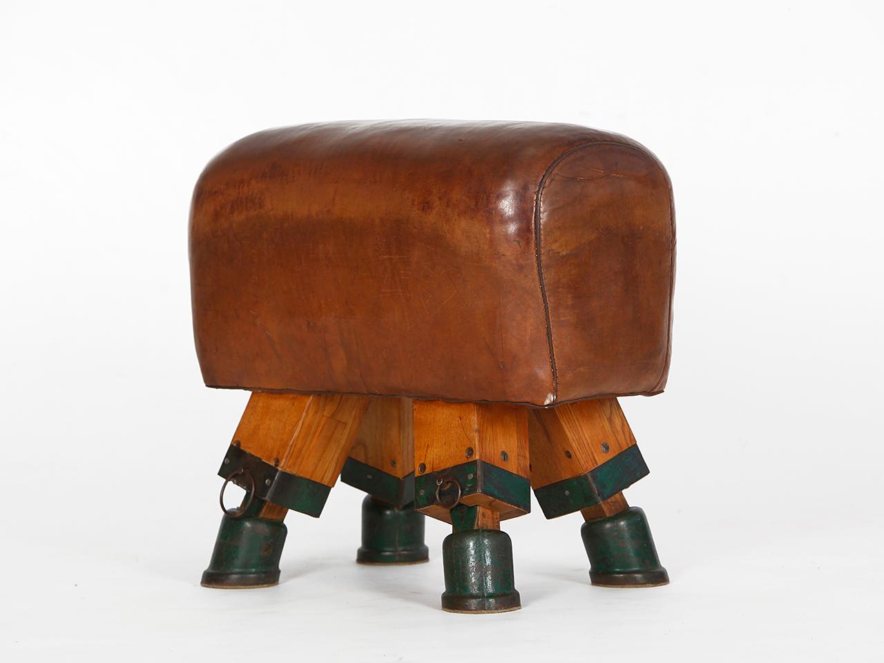 Mid-20th Century Vintage Czech Turnbock Gym Stool Bench, 1930s
