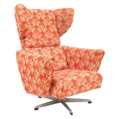 Vintage Czech Wing Chair on Rotary Leg by UP Závody, 1970s