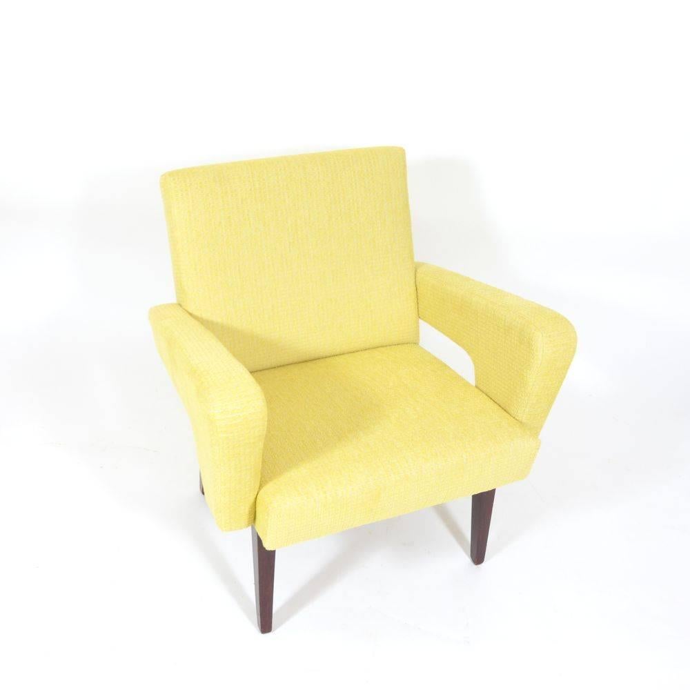 20th Century Vintage Czech Yellow Lounge Chair