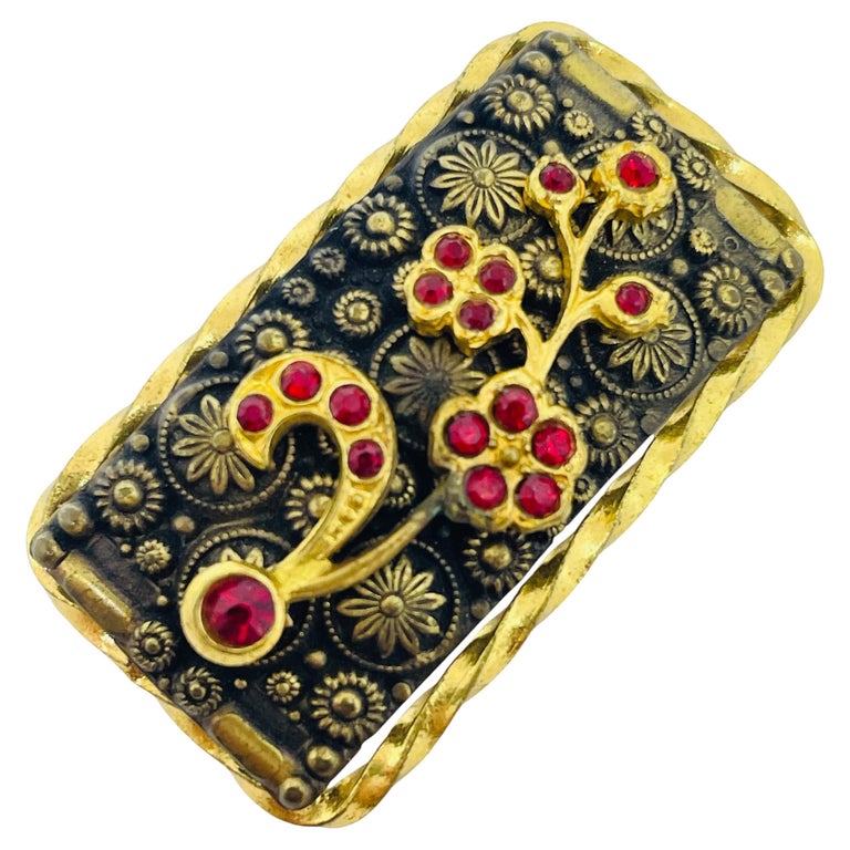 broche signée MARIE PUISAIS doré vintage
