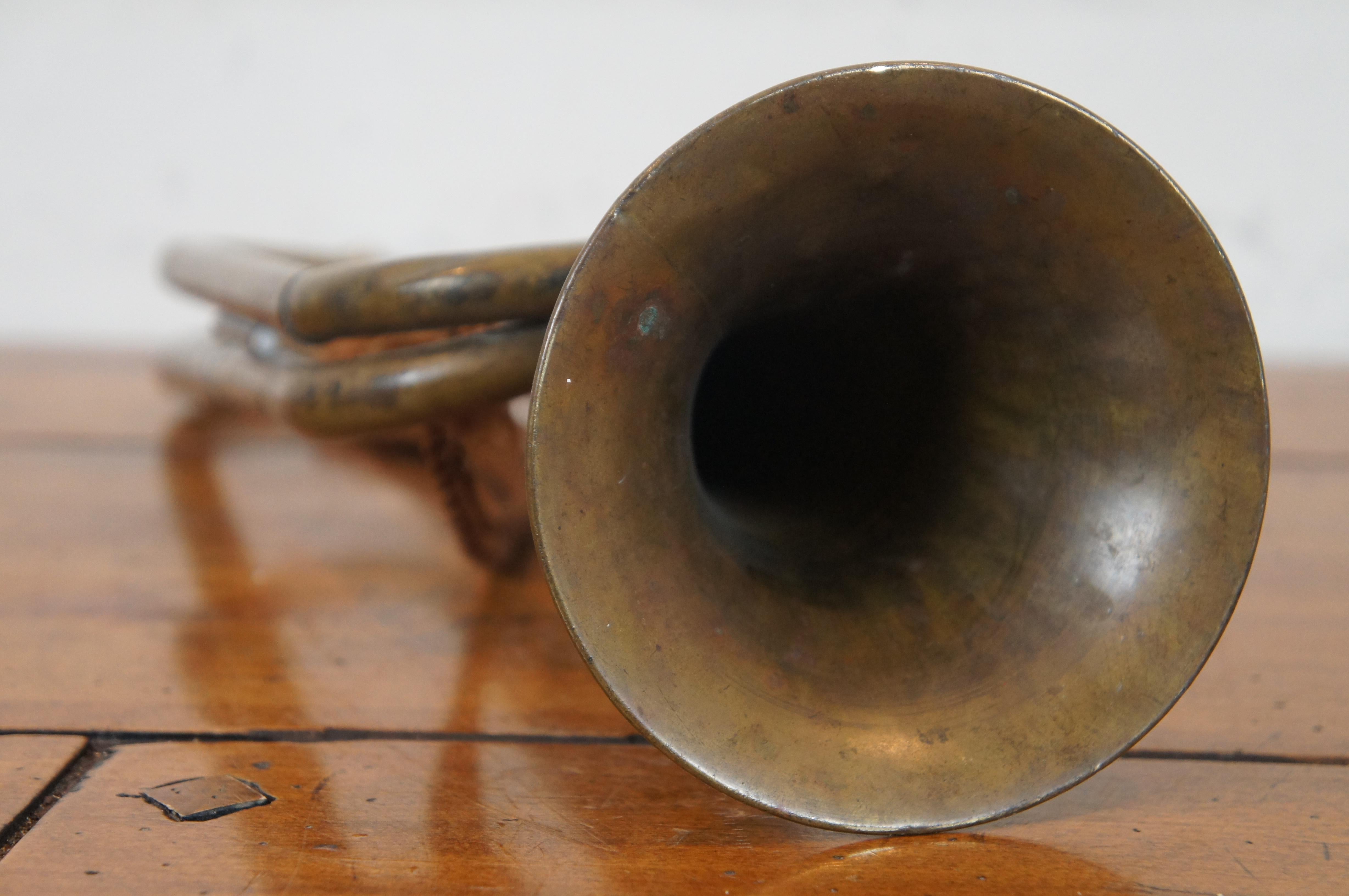Vintage Czechoslovakian Brass Army Military Boy Scout Bugle Trumpet Horn For Sale 2