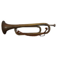 Vintage Czechoslovakian Brass Army Military Boy Scout Bugle Trumpet Horn