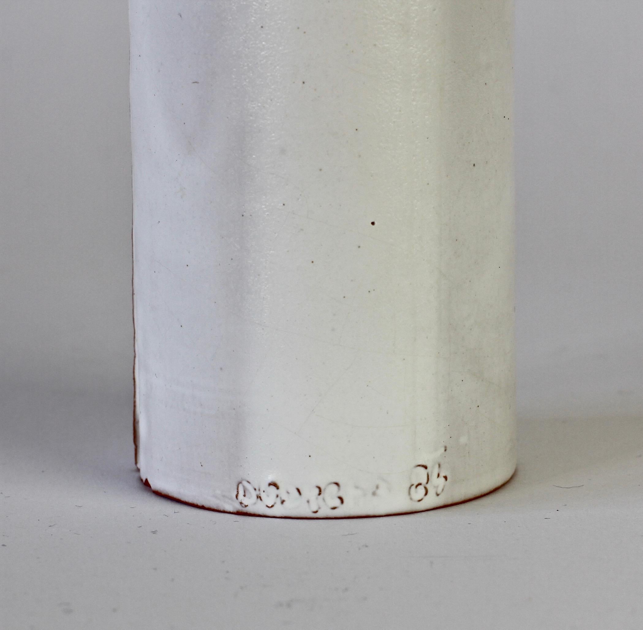 Vintage Czechoslovakian Organic Ceramic White Pottery Vase by Jiří Dudycha For Sale 5