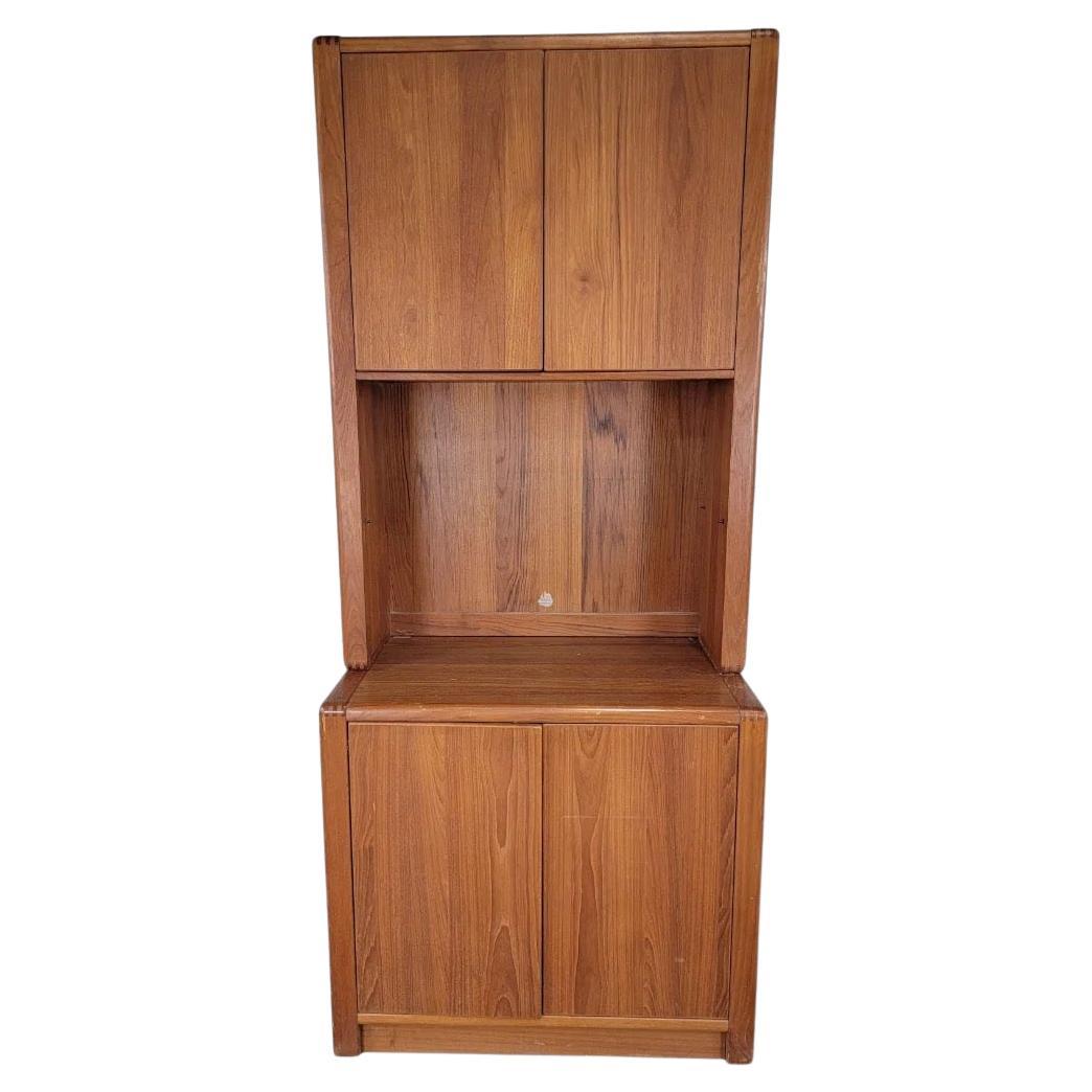 Vintage D-Scan "Captain Line" Danish Mcm Style Teak 2 Piece Storage Cabinet