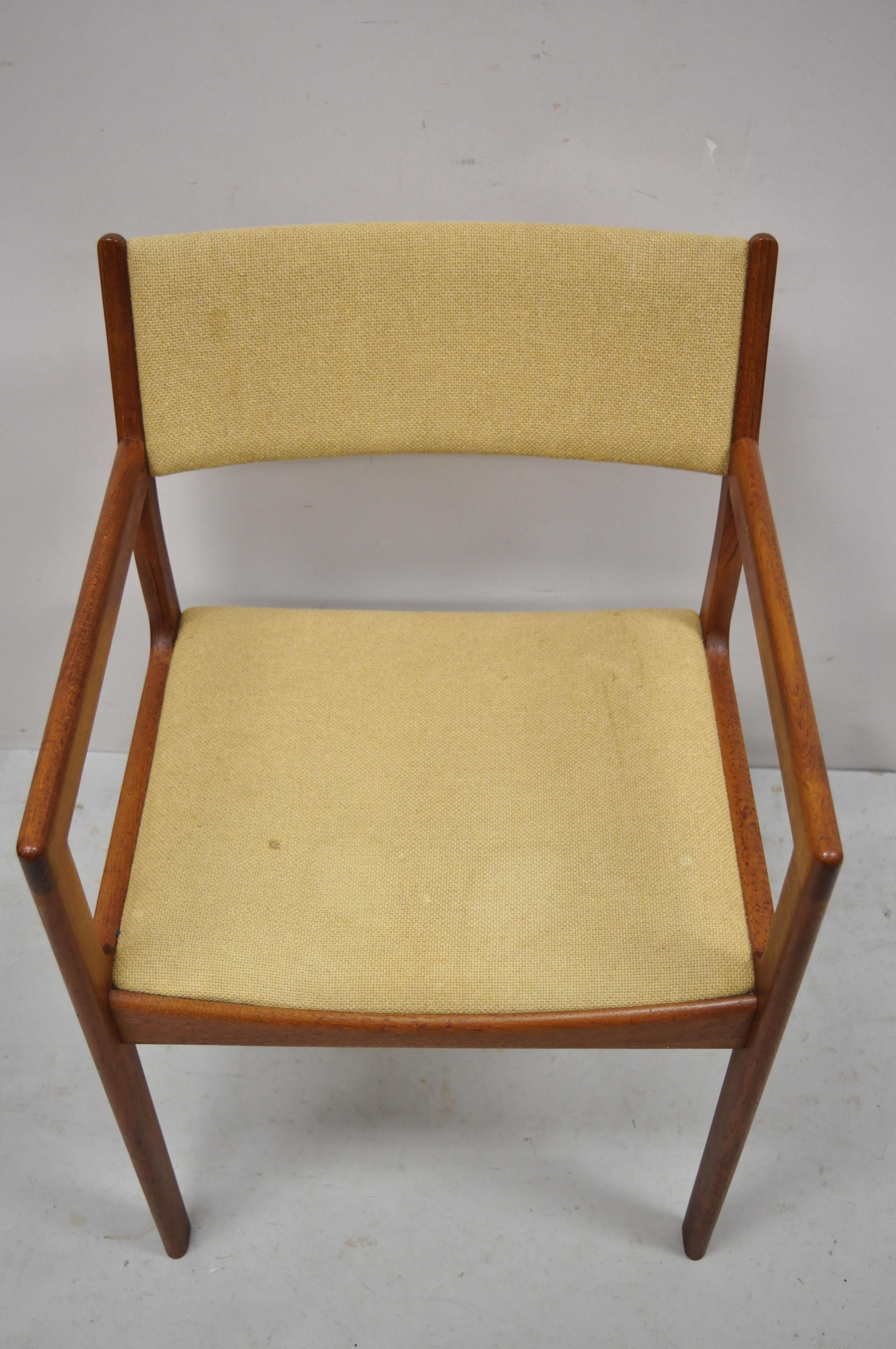 Vintage D-Scan Mid Century Modern Danish Teak Wood Dining Arm Chair 2