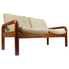 Vintage D-Scan Massiv Teak Dänisch Modern Sofa Loveseat Couch