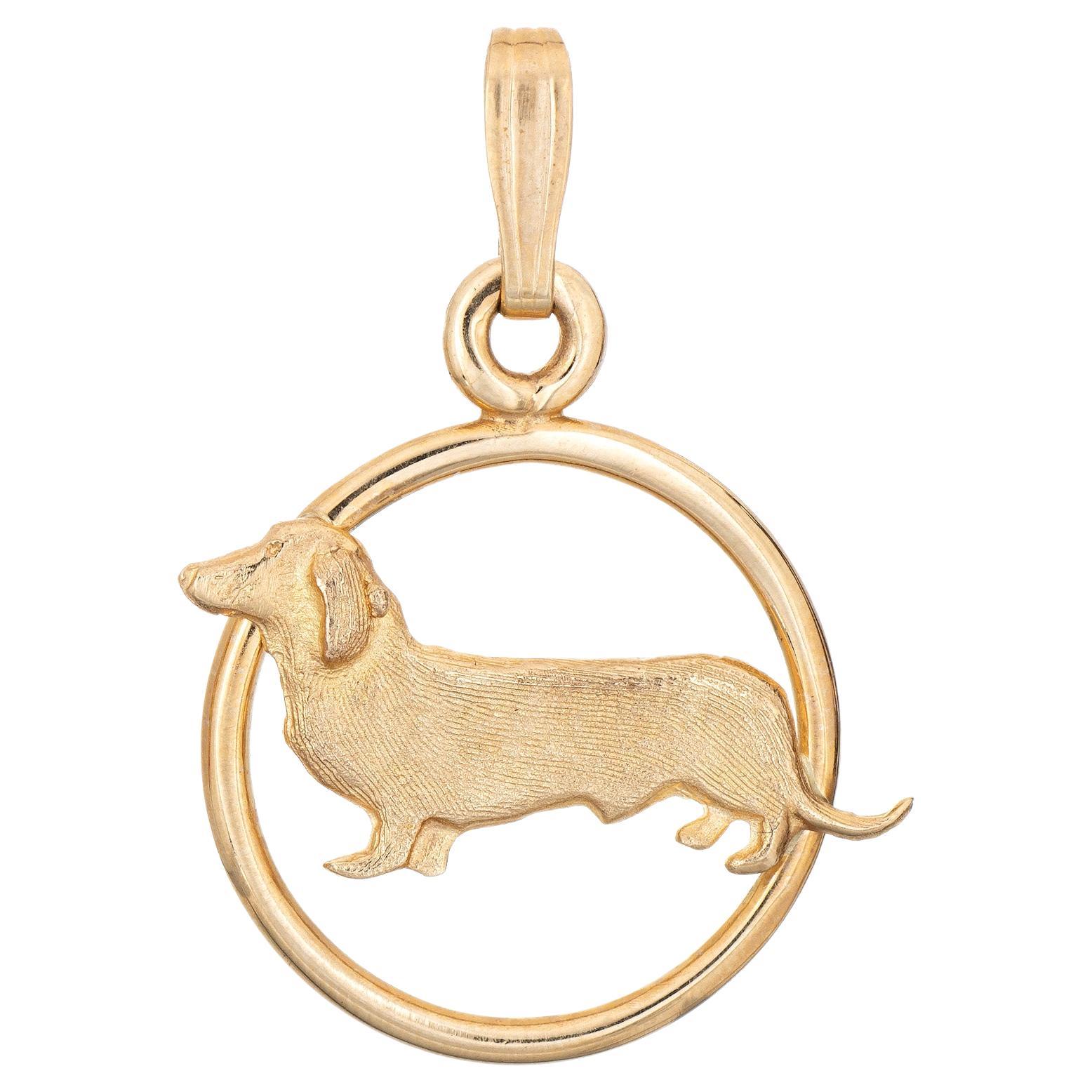 Vintage Scottish Terrier Charm Dog Pendant 14k Yellow Gold Animal