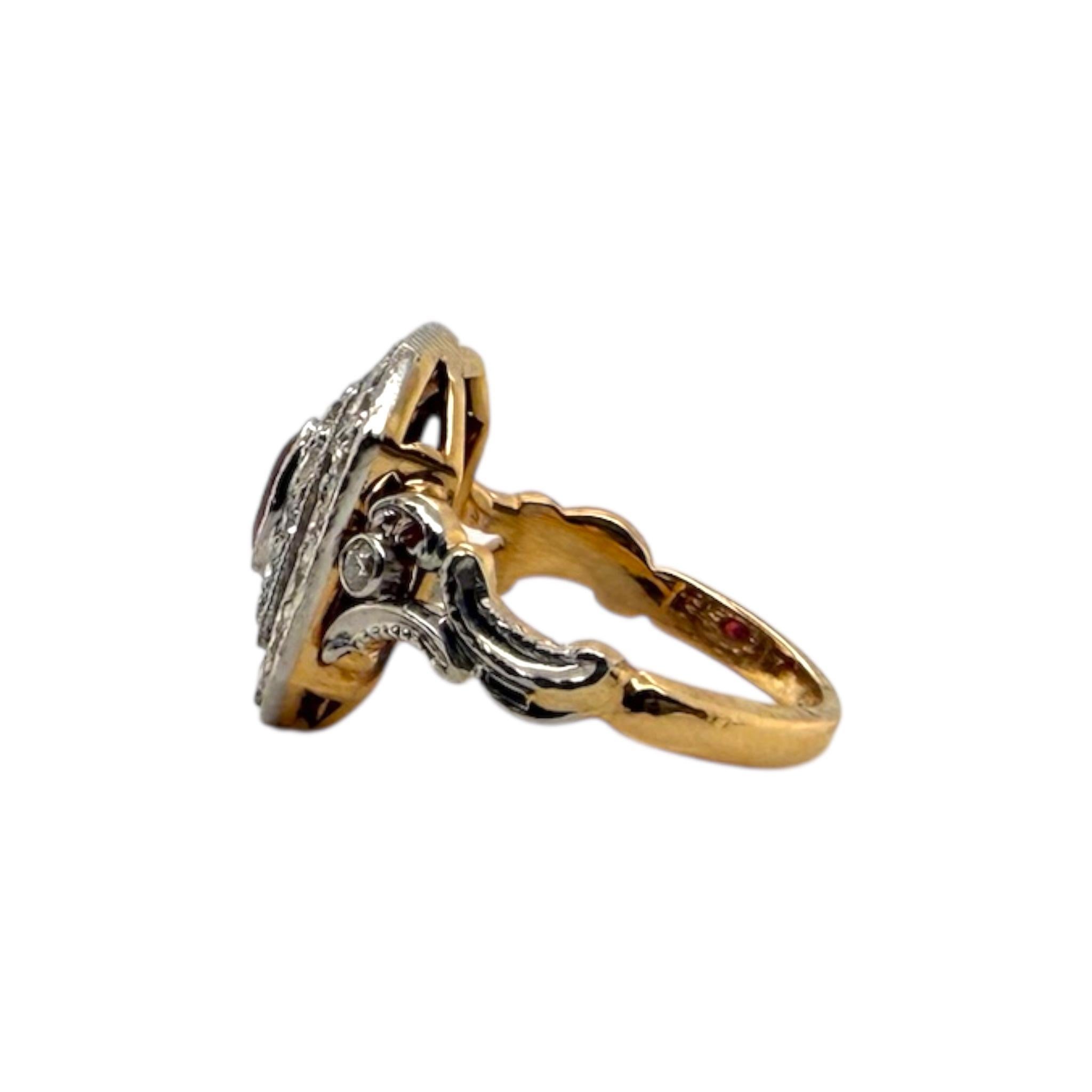 Anello da mignolo in rubino e diamanti vintage in vendita 3