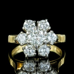 Vintage Daisy Cluster Diamond Ring in 18ct Yellow and White Gold, 1981