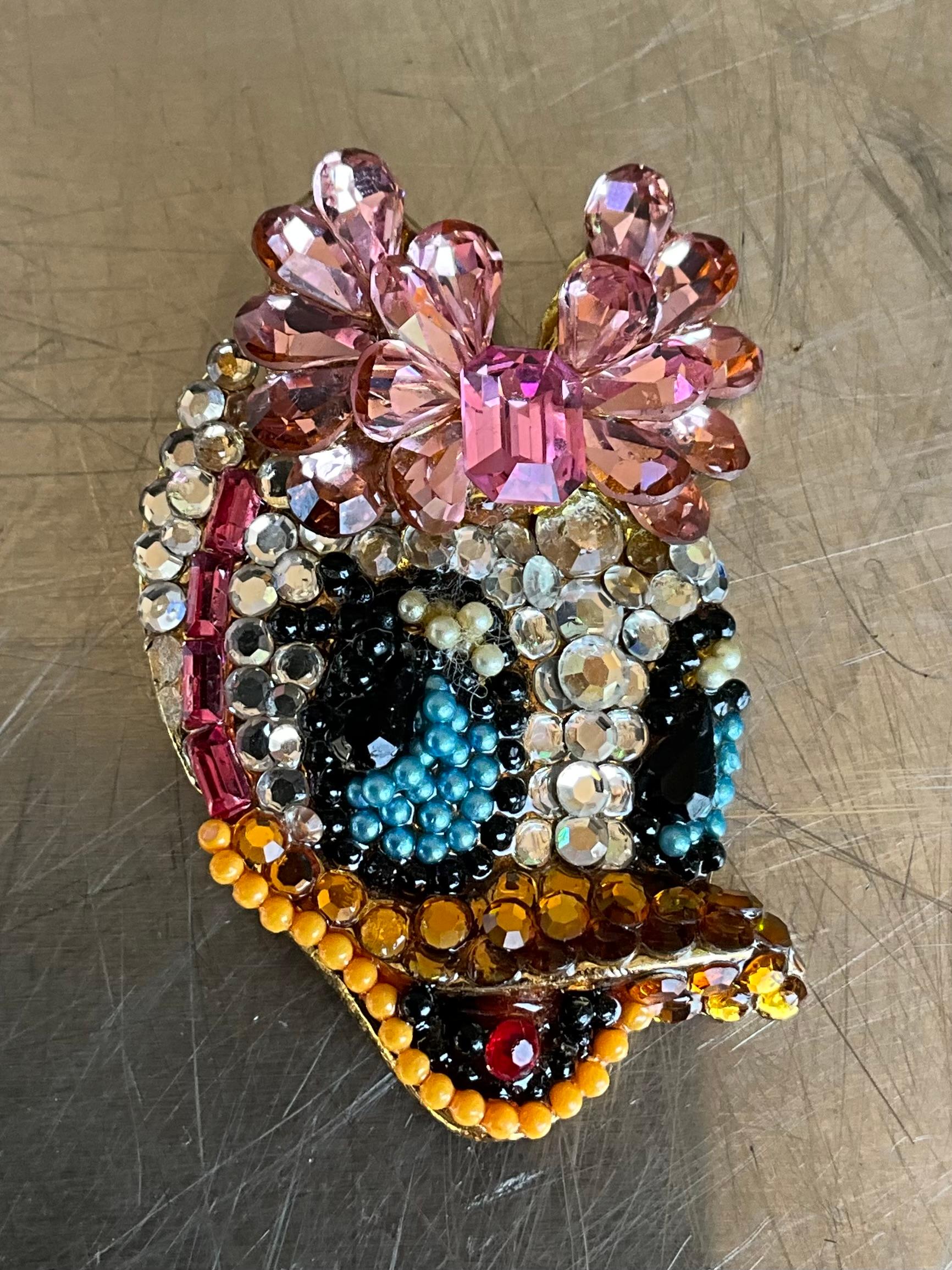 Broche vintage Pato Margarita de Wendy Gell en Bueno estado para la venta en West Palm Beach, FL