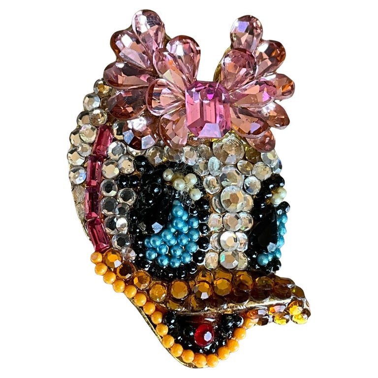 Wendy Gell Disney Barrette Little Duck With Swarovski Jewels Leaves And A Green Wendy Gell Disney Products for Sale up to 90% Off Retail  main image 2