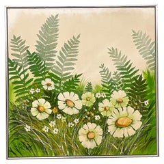 Peinture vintage de marguerite - Signée