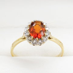 Vintage Daisy Ring, Citrine & Diamond Daisy Ring