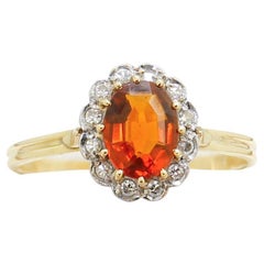 Vintage Daisy Ring, Citrine & Diamond Daisy Ring