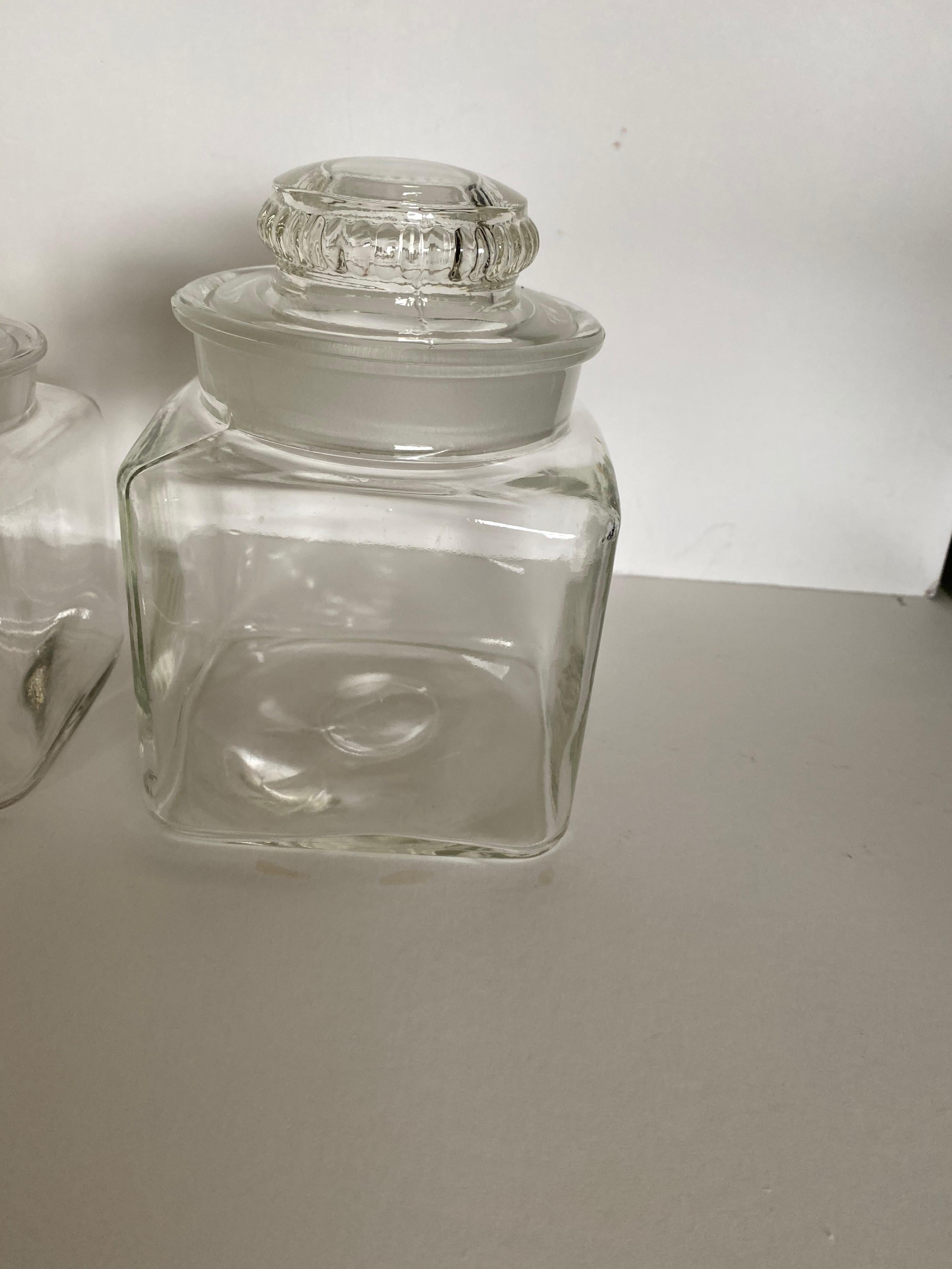 vintage square glass jars with lids