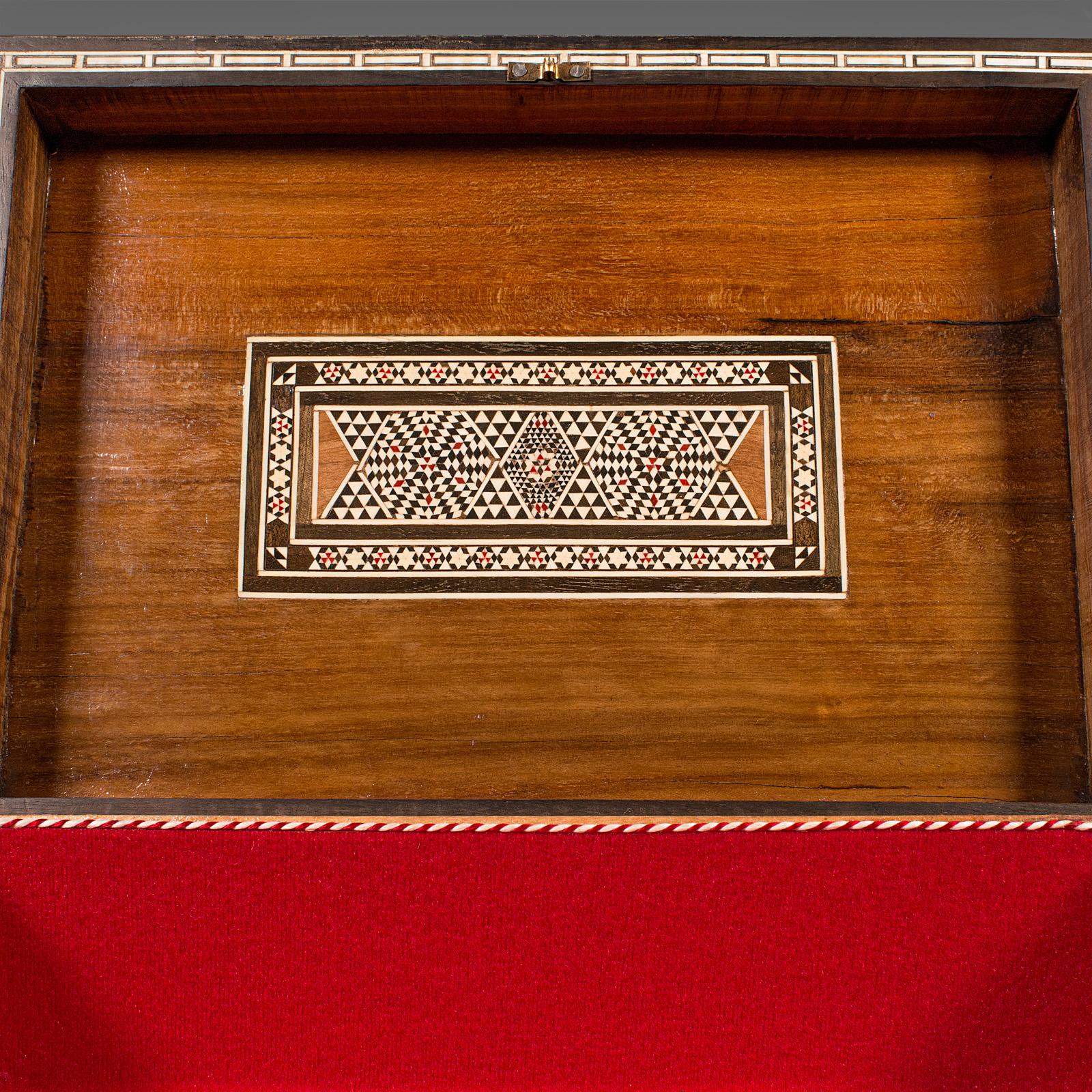 Vintage Damascene Jewellery Box, Syrian, Walnut, Inlaid, Decorative, Keepsake 6