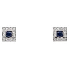 Boucles d'oreilles vintage Damiani « Belle Époque » en or blanc, ornées de saphirs et de diamants
