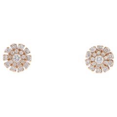 Orecchini vintage Damiani Margherita con diamanti a grappolo in oro rosa e bianco