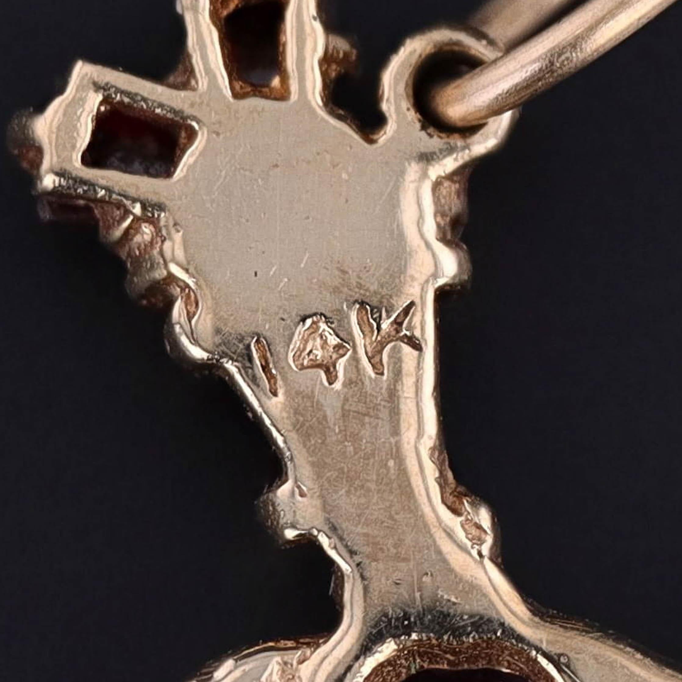 Grezzo Ciondolo a forma di ballerina vintage in oro 14k in vendita
