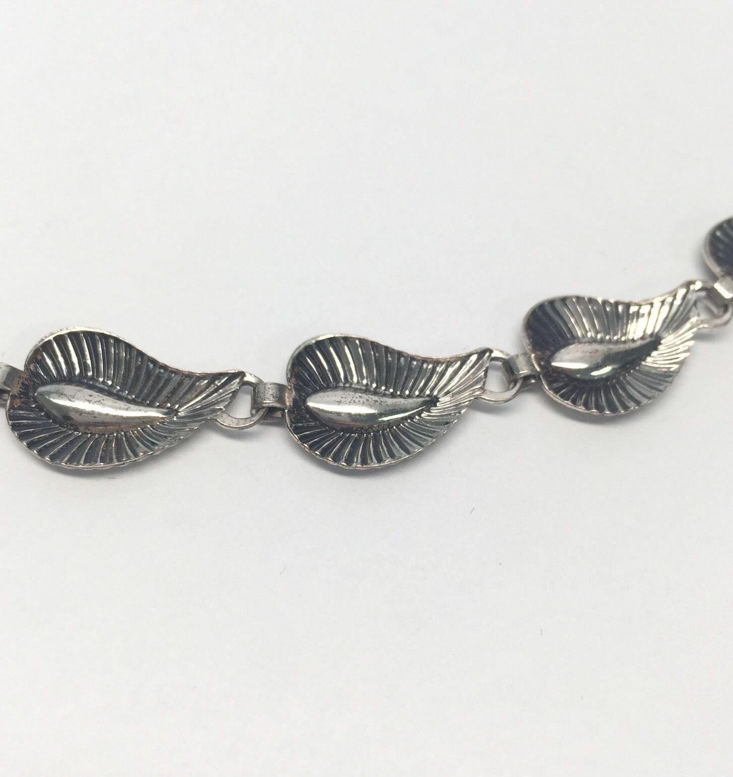 Halskette aus Sterlingsilber mit Blattgliedern von Danecraft im Zustand „Gut“ im Angebot in Washington Depot, CT