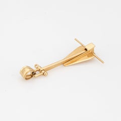 Vintage Danforth Anchor Pendant 3D 14k Yellow Gold Charm Nautical Ocean Jewelry