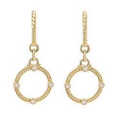 Vintage Dangle Diamond Earrings 14 Karat yellow gold