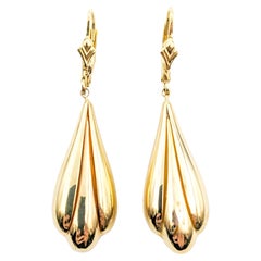 Retro Dangle Earrings In Yellow Gold