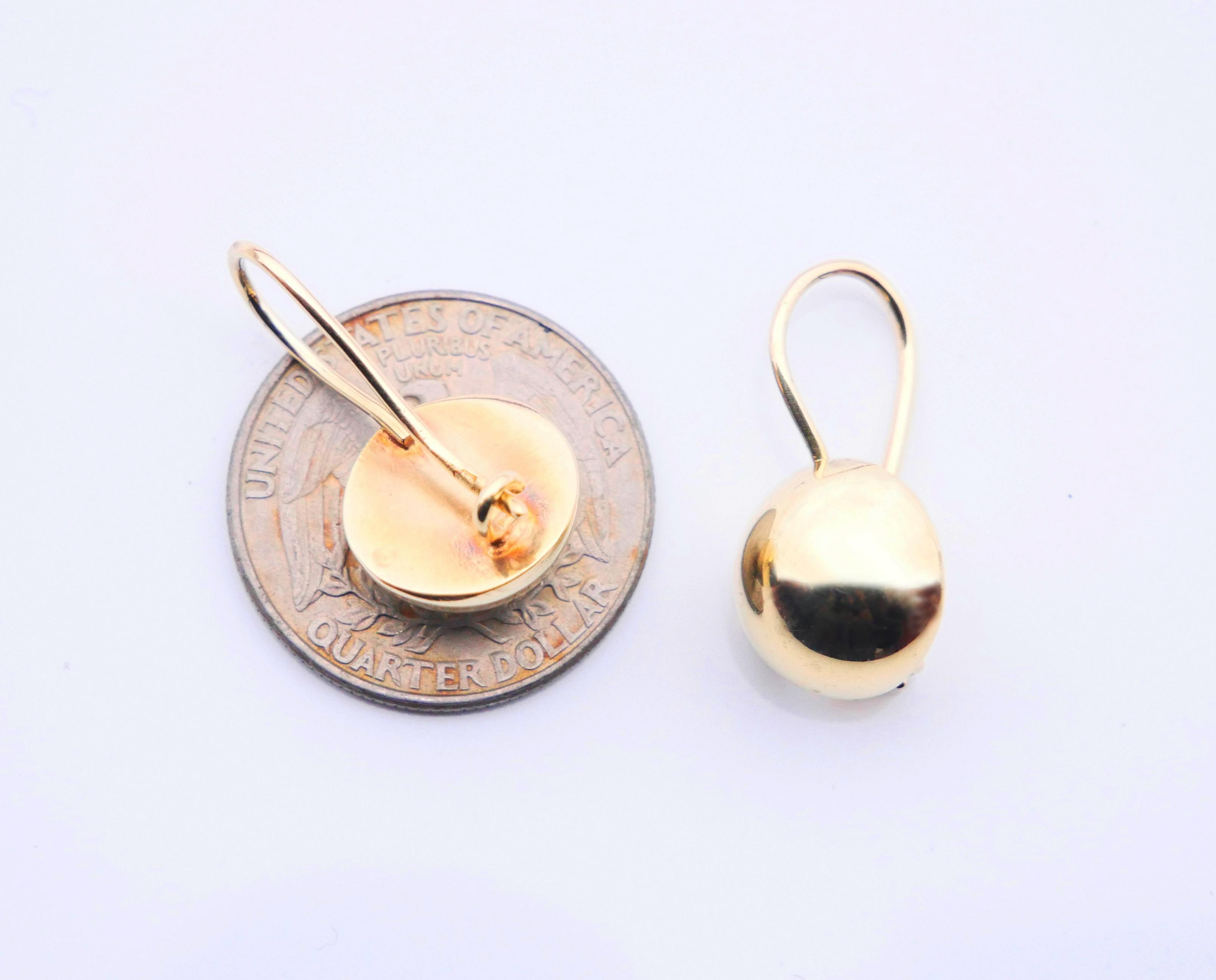Pendientes Colgantes Vintage Oro macizo 14K / 5 gr en venta 4