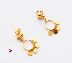 Vintage Dangle Earrings solid 18K Gold / 1.15 gr