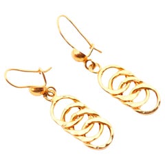 Vintage Dangle Earrings solid 18K Yellow Gold / 2.9 gr