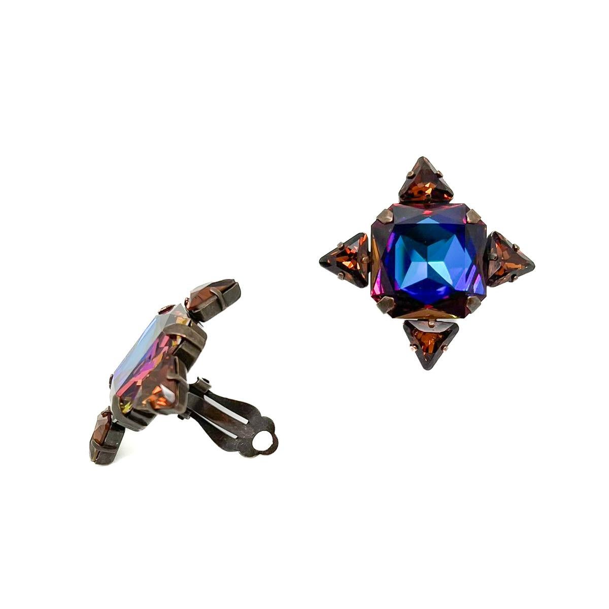 Vintage Daniel Swarovski Kaleidoscope Earrings 2000s In Good Condition For Sale In Wilmslow, GB