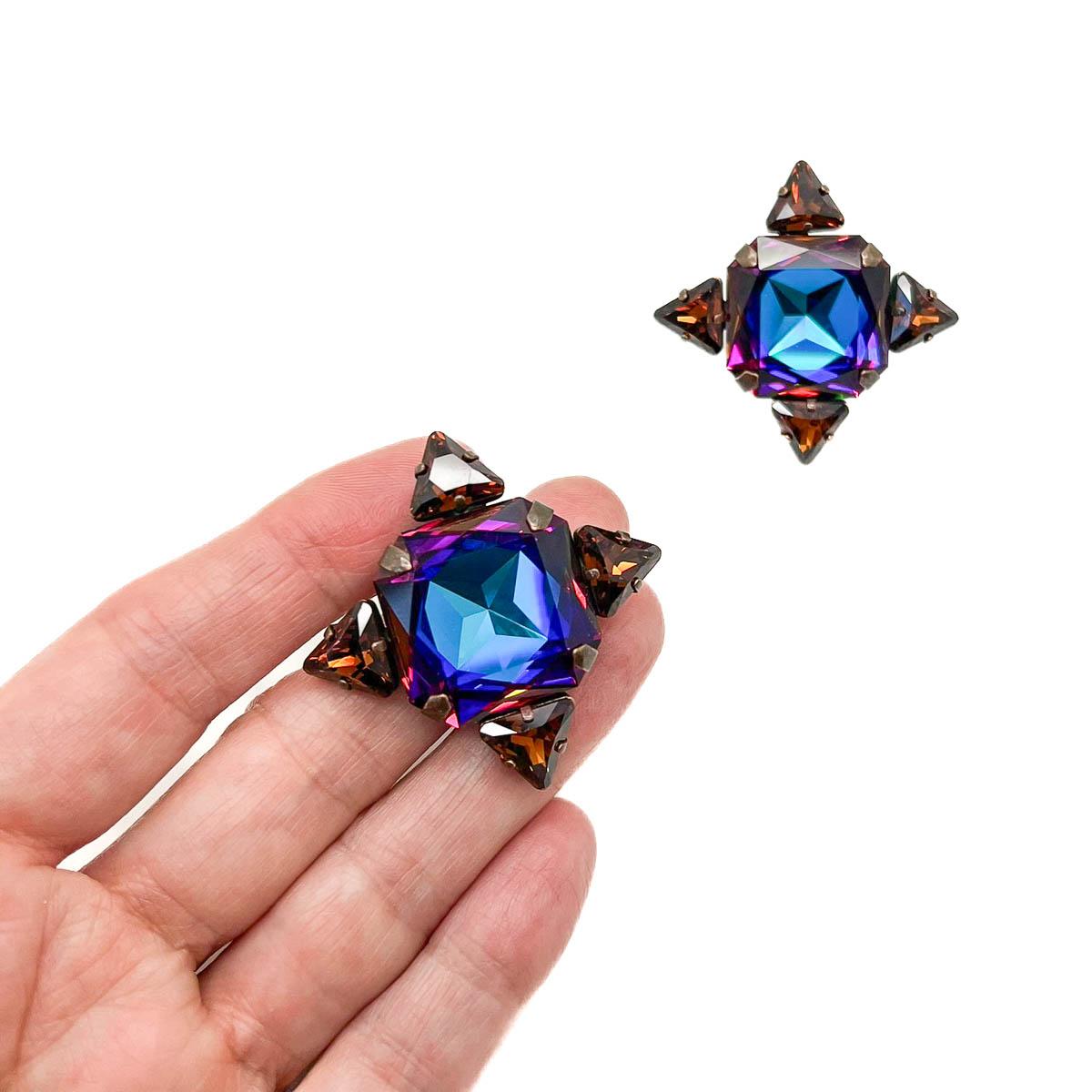 Women's or Men's Vintage Daniel Swarovski Kaleidoscope Earrings 2000s For Sale