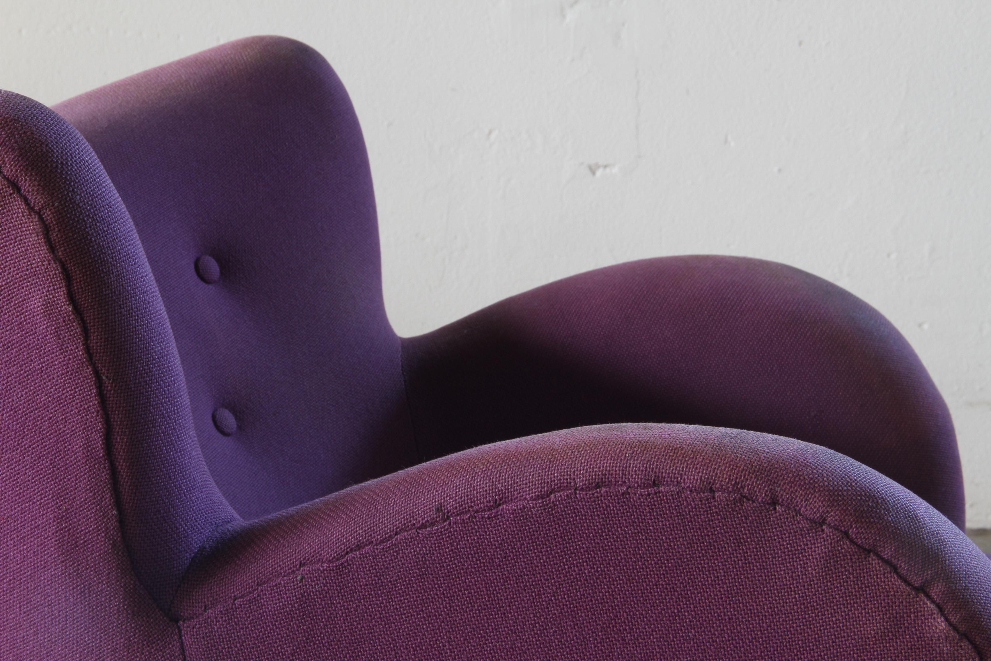 Vintage Danish 1930s Club Lounge Chair, Style of Fritz Hansen & Flemming Lassen For Sale 7