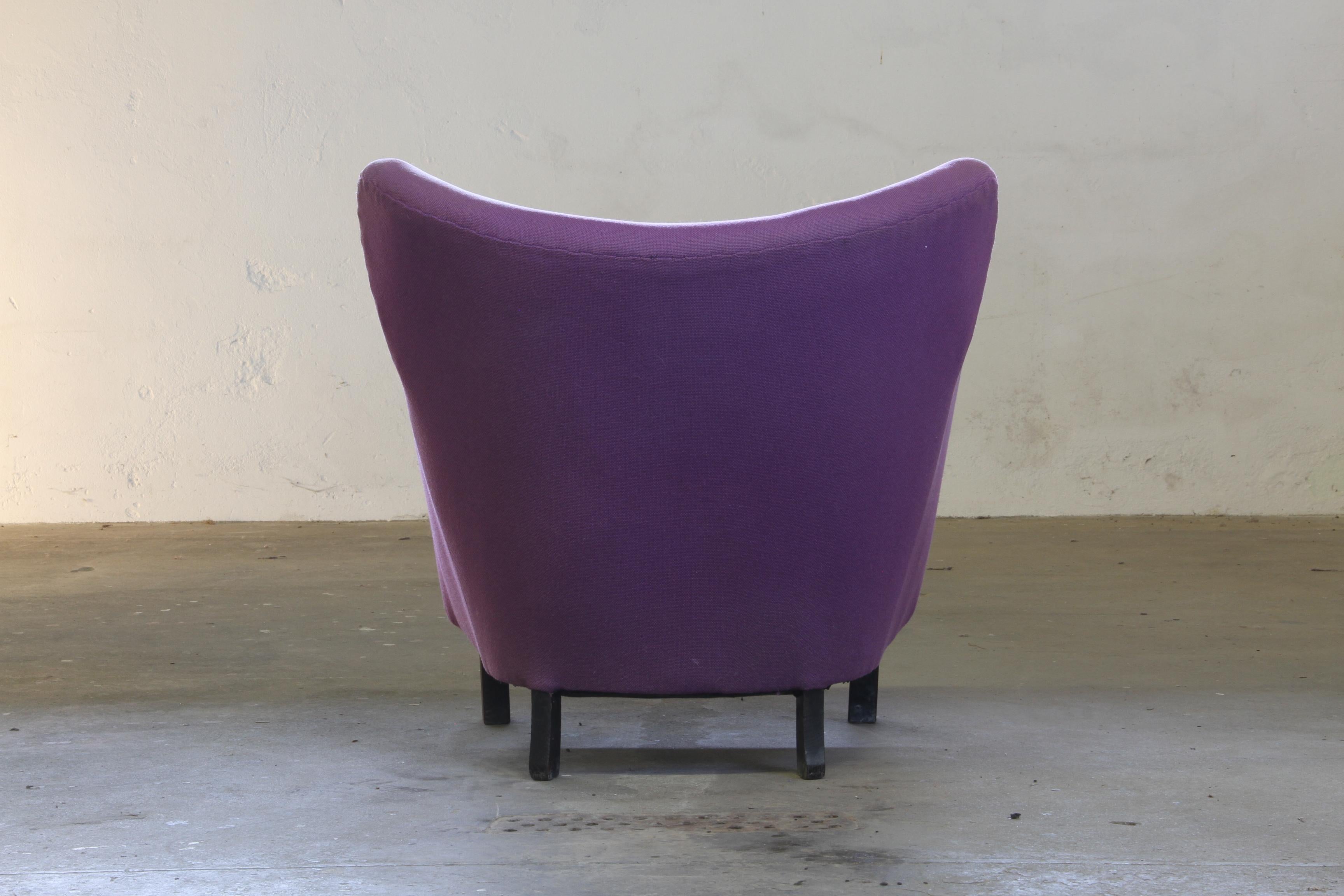 Fabric Vintage Danish 1930s Club Lounge Chair, Style of Fritz Hansen & Flemming Lassen For Sale