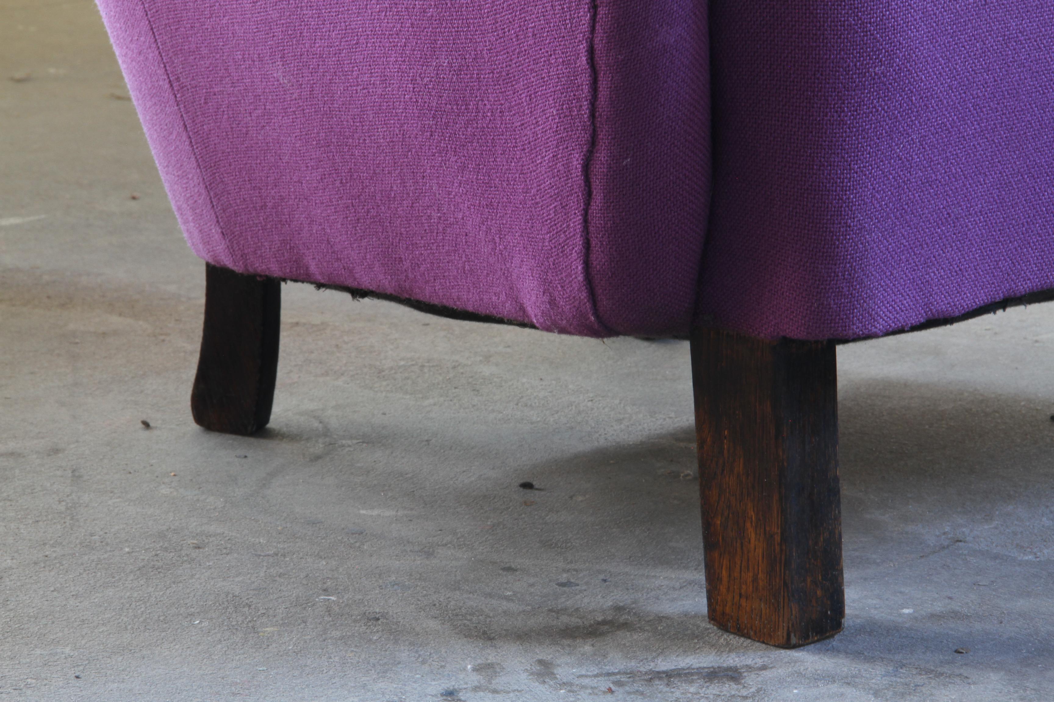 Vintage Danish 1930s Club Lounge Chair, Style of Fritz Hansen & Flemming Lassen For Sale 2