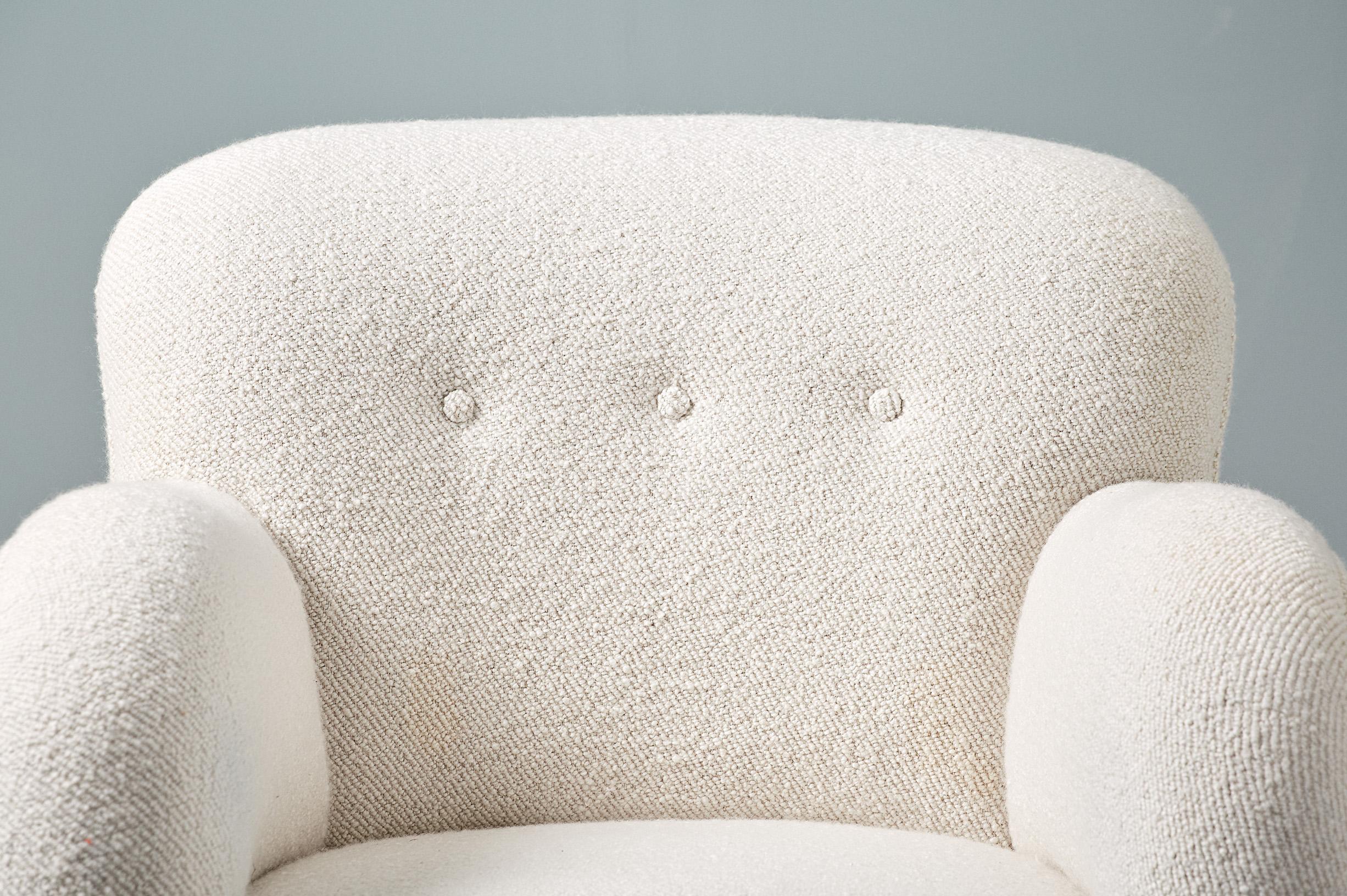 Scandinavian Modern Vintage Danish 1950s Boucle Armchair