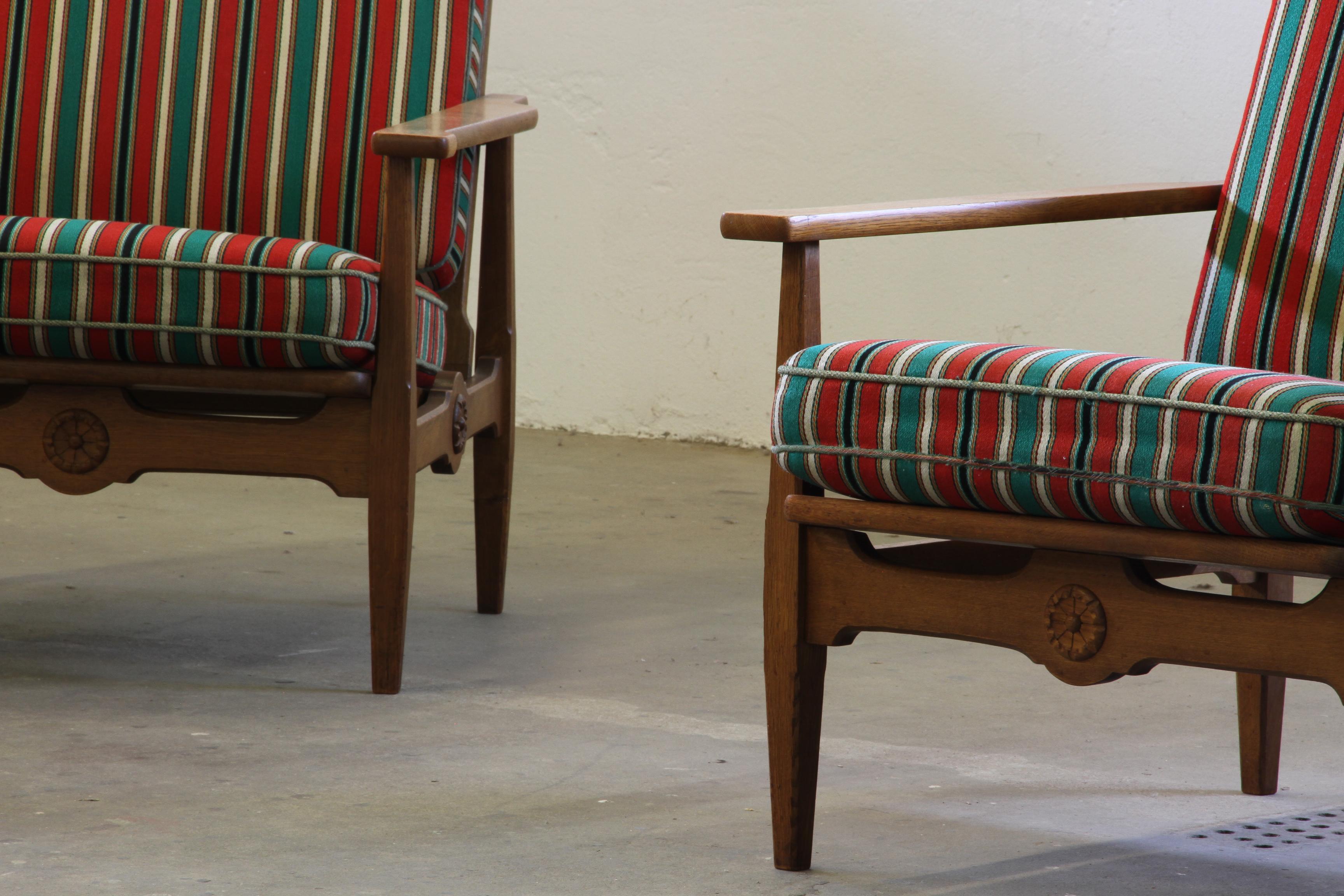 Vintage Danish 1960s Lounge Chairs aus massiver Eiche (Dänisch) im Angebot