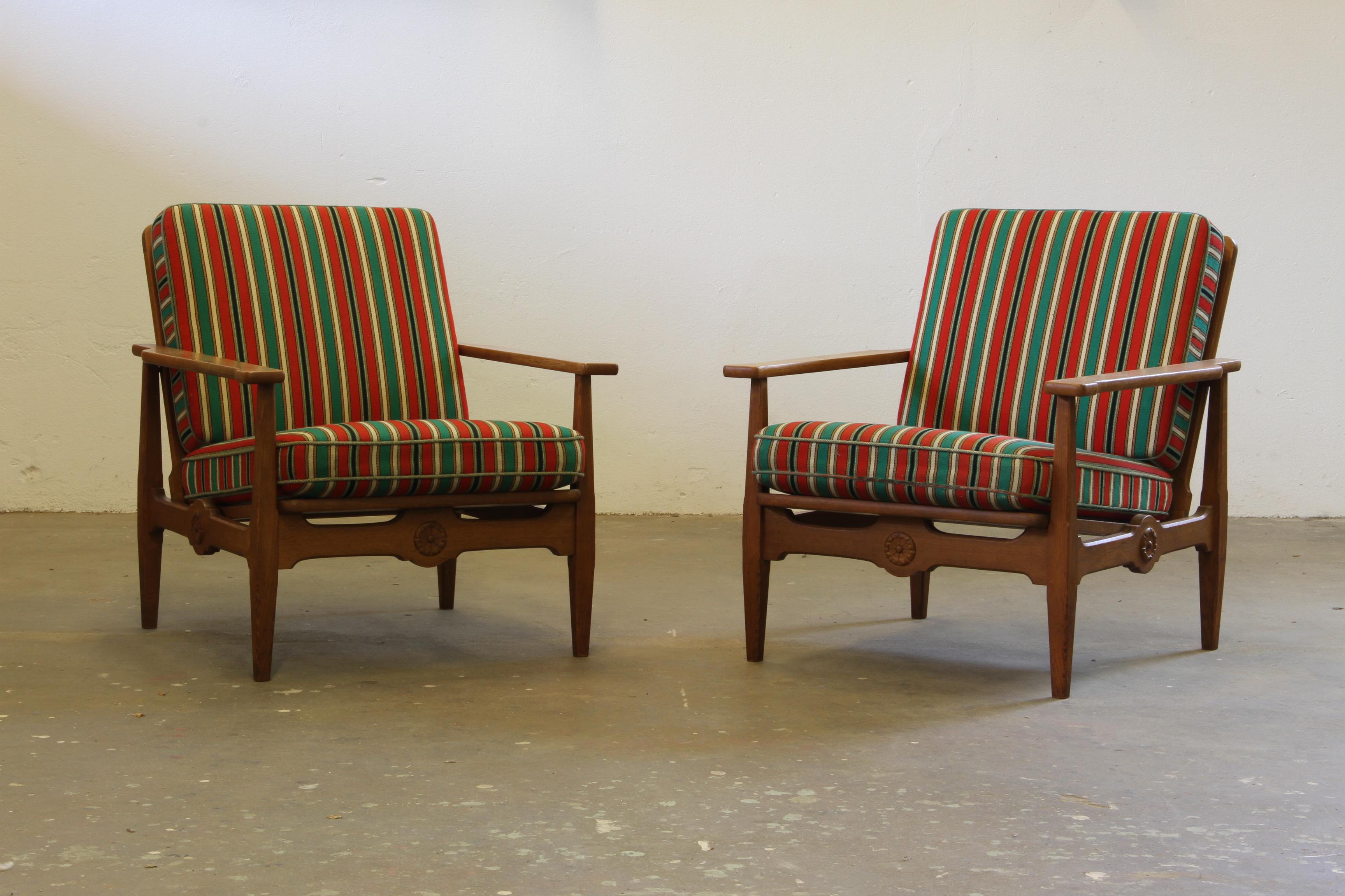 Vintage Danish 1960s Lounge Chairs aus massiver Eiche (Eichenholz) im Angebot