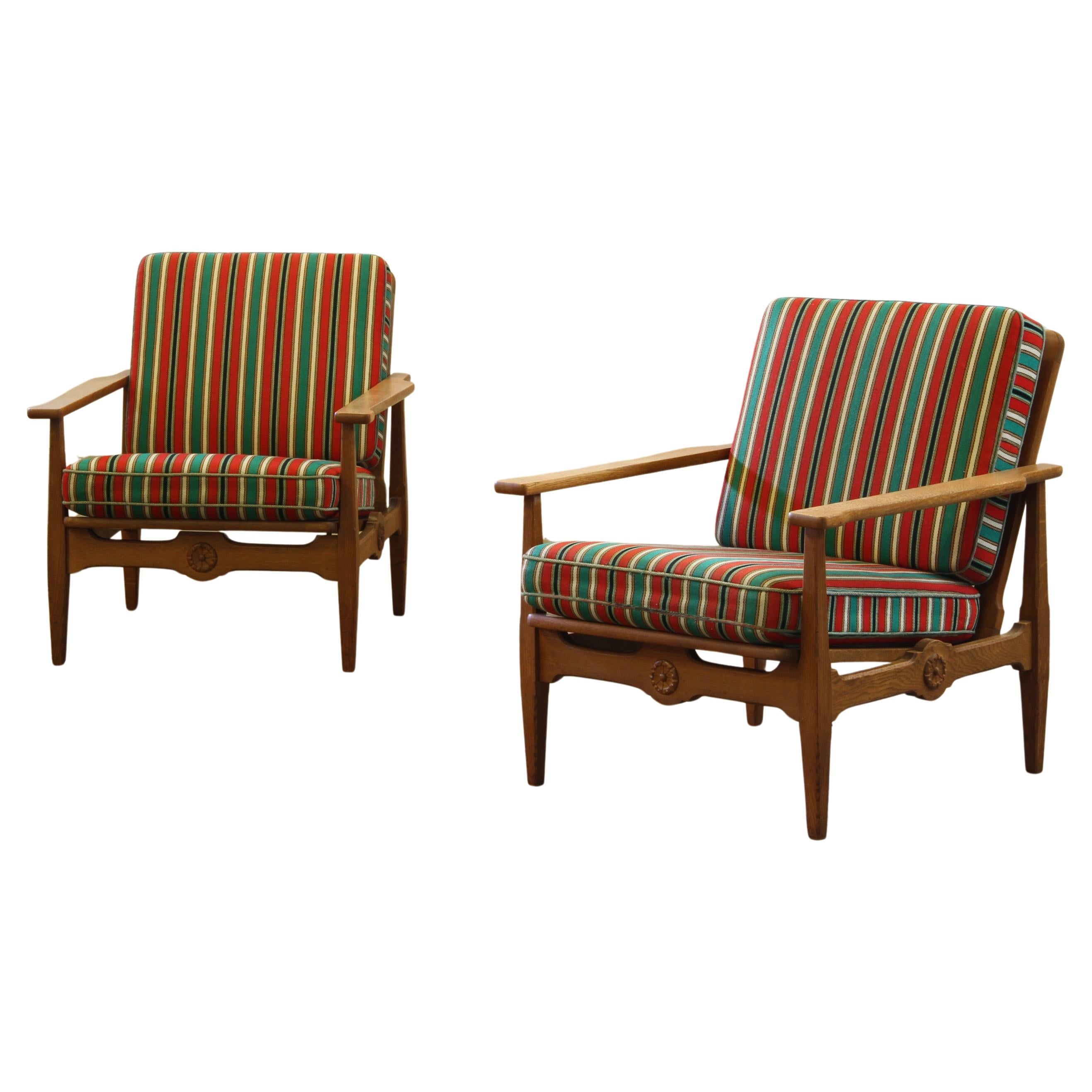 Vintage Danish 1960s Lounge Chairs aus massiver Eiche im Angebot