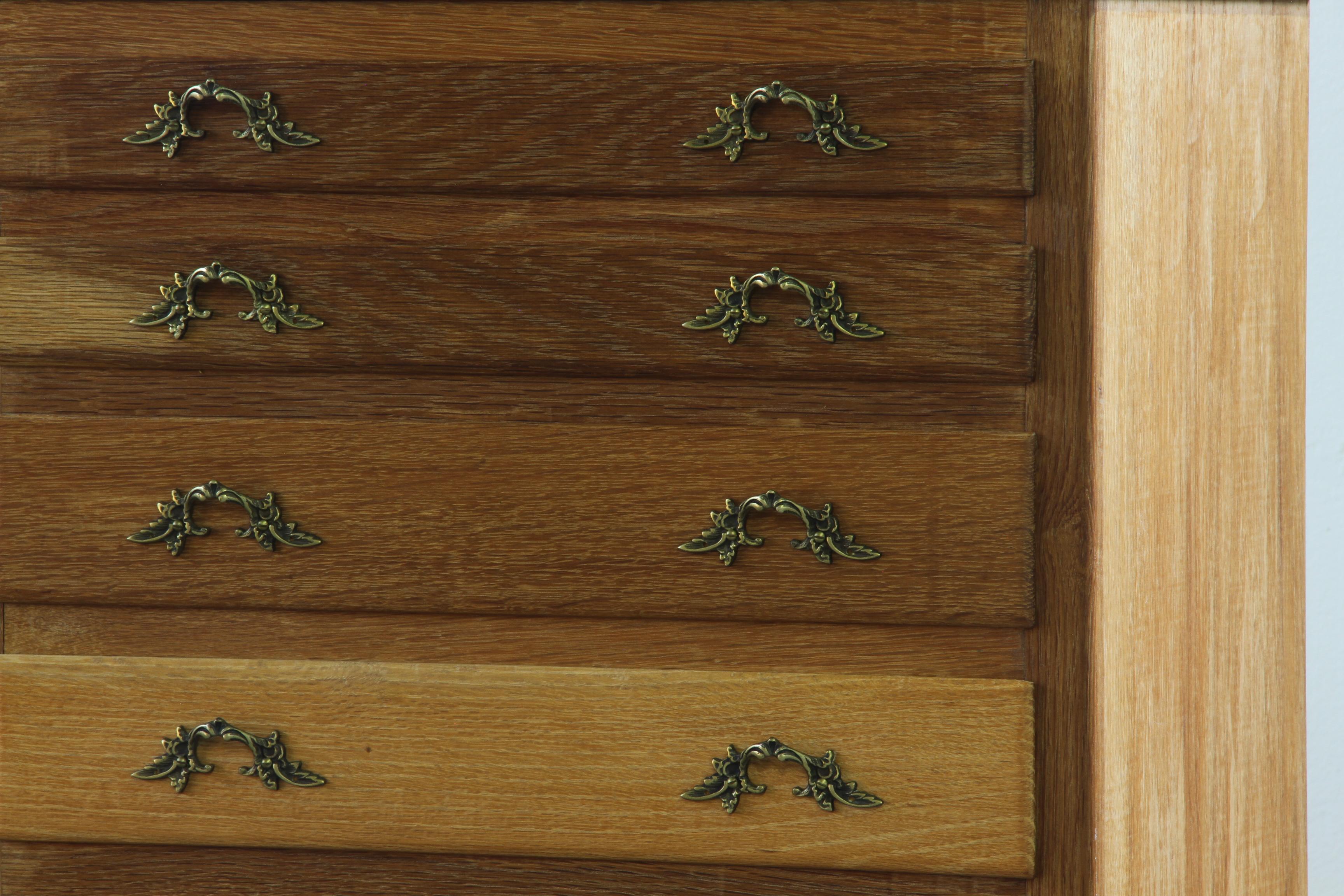 Mid-20th Century Vintage Danish 1967 Highboy 6 Drawer Dresser in Oak For Sale