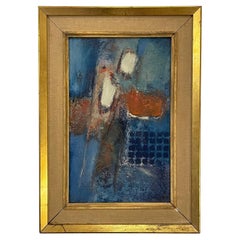 Quadro ad olio danese espressionista astratto vintage degli anni '70 con colori forti Quadro ad olio danese espressionista astratto vintage degli anni '70 con colori forti